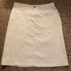 Womens Midi White Denim Skirt